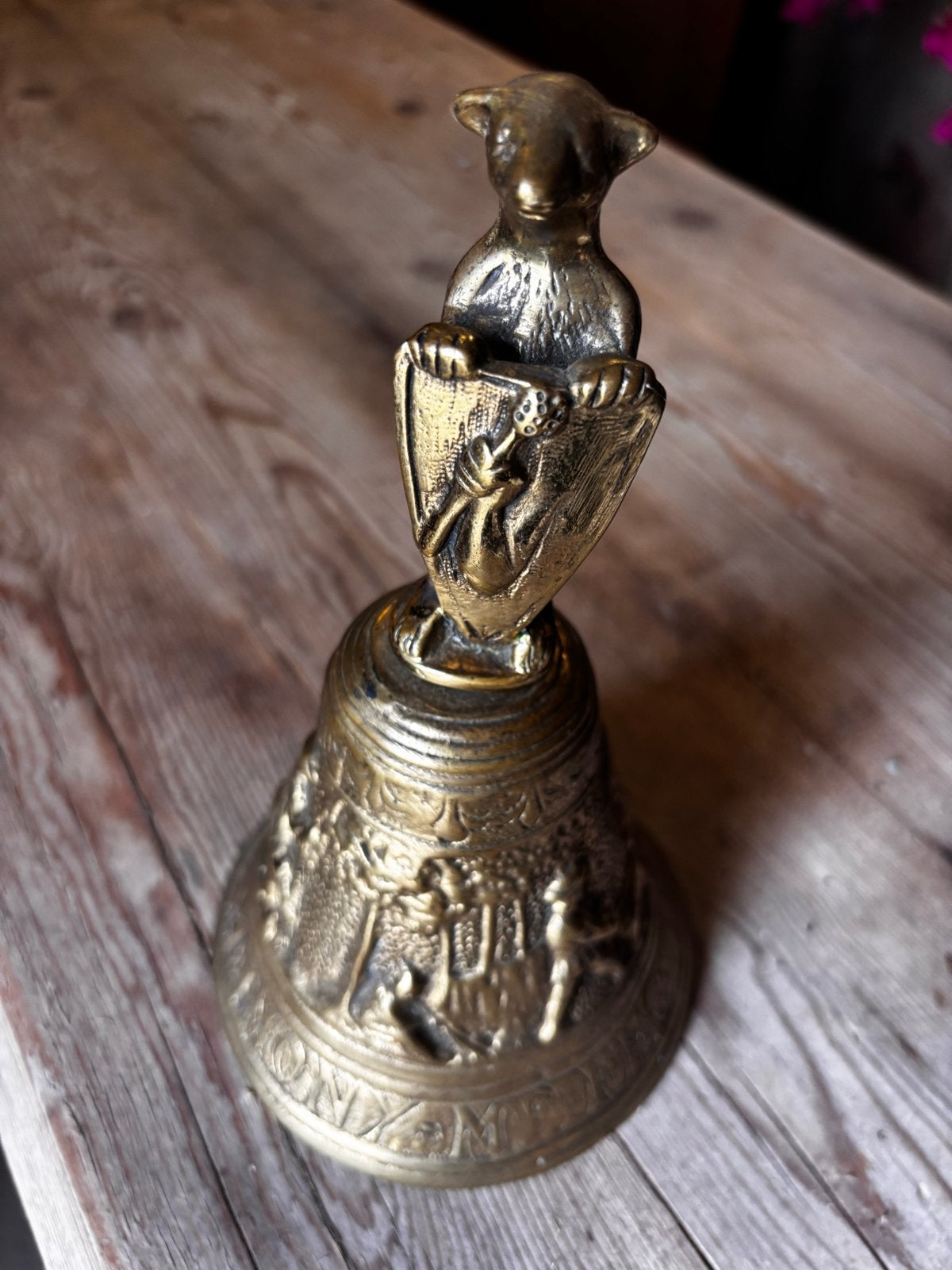 Antieke bronzen/messing tafelbel - F. Hemony ANNO 1565, Ophalen