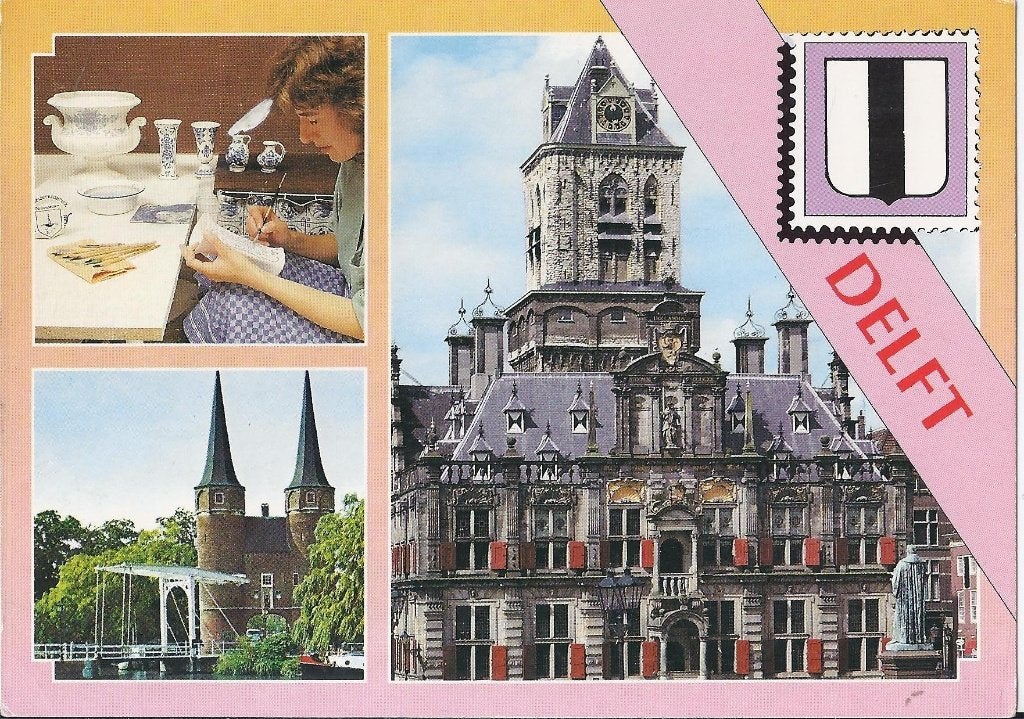 Kr2723 gelopen ansichtkaart delft, Ophalen of Verzenden, 1980 tot heden, Gelopen, Zuid-Holland