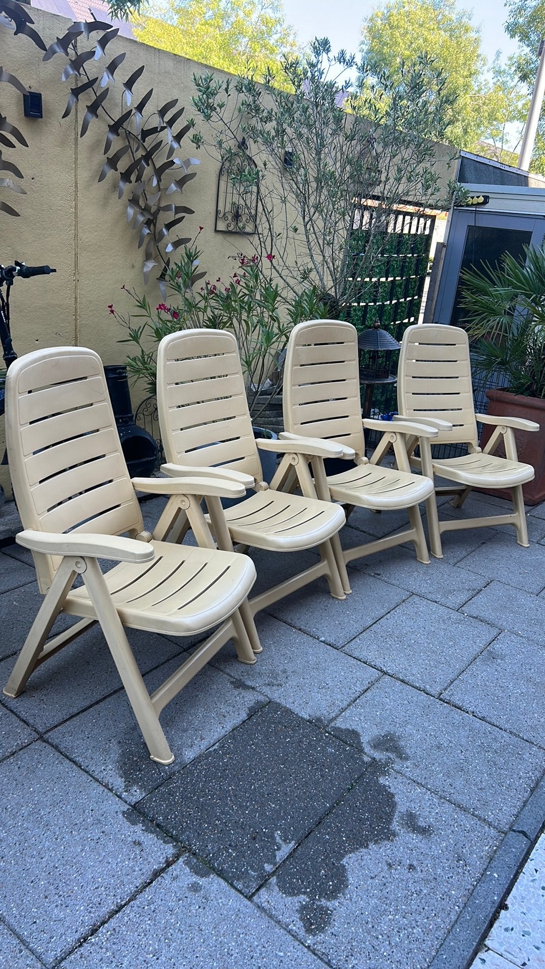 Tuinstoelen verstel/inklapbaar Flair Plaisir 4 stuks, Ophalen, Gebruikt