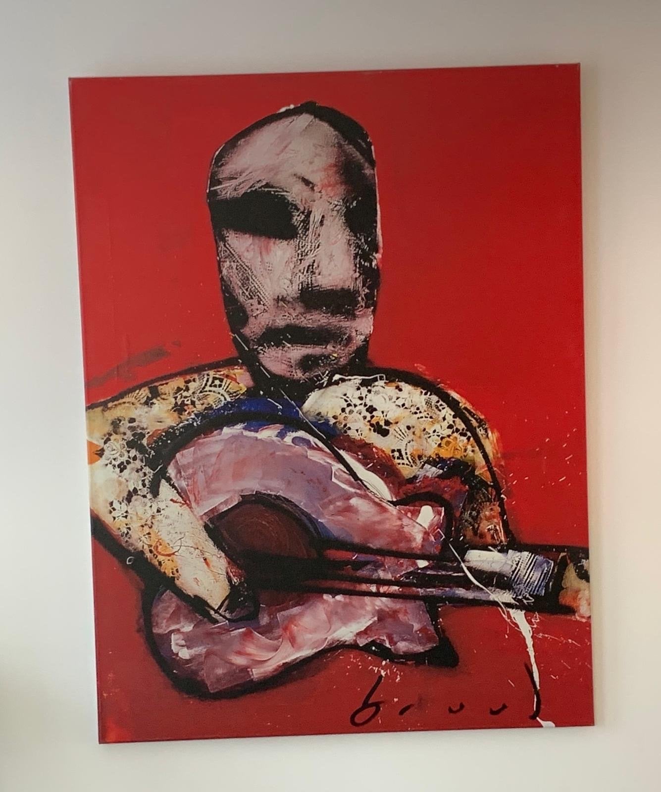 Herman Brood Litho op doek - Origineel gesigneerd 95x125cm, Gesigneerd, Ophalen, Lithografie