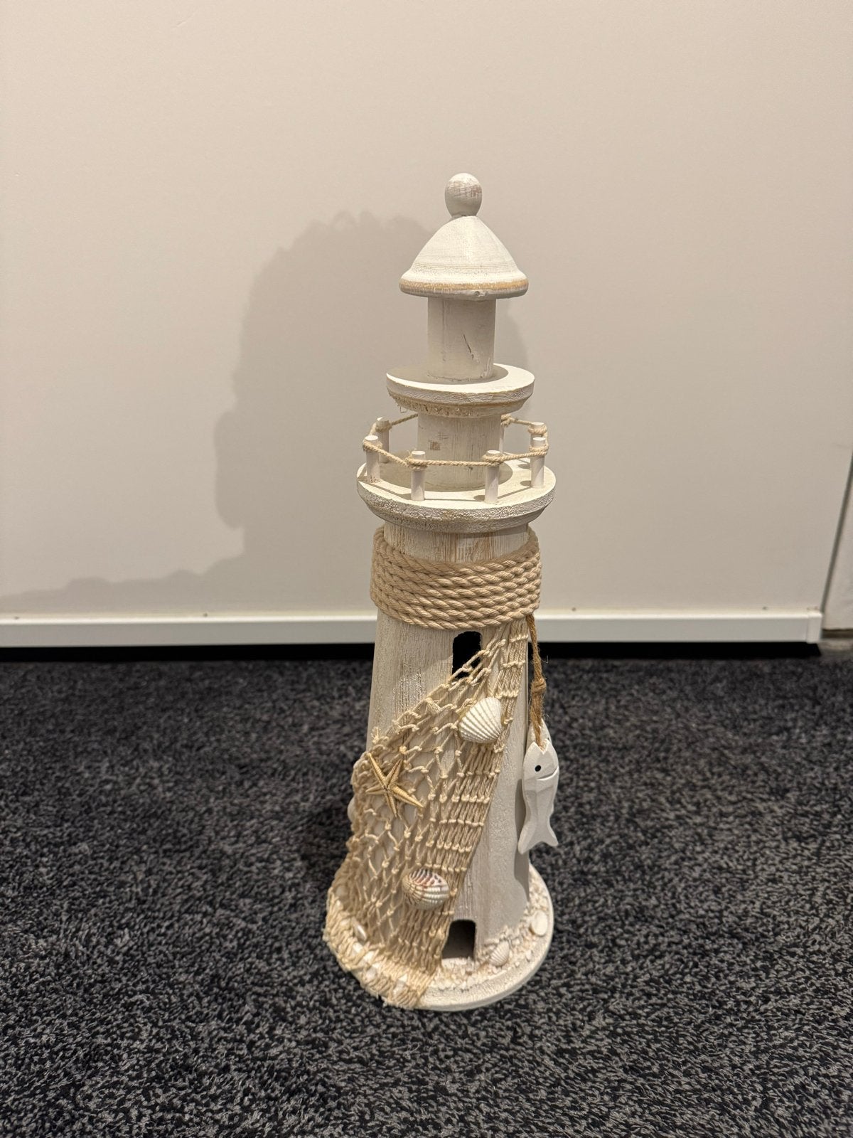 Decoratieve vuurtoren 42 cm hoog, Hout, Gebruikt, Overige stijlen, Ophalen of Verzenden