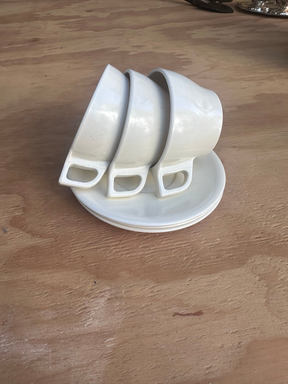 Vintage Melamine Kopjes en Schotels - WITEDO DEVENTER, Ophalen of Verzenden