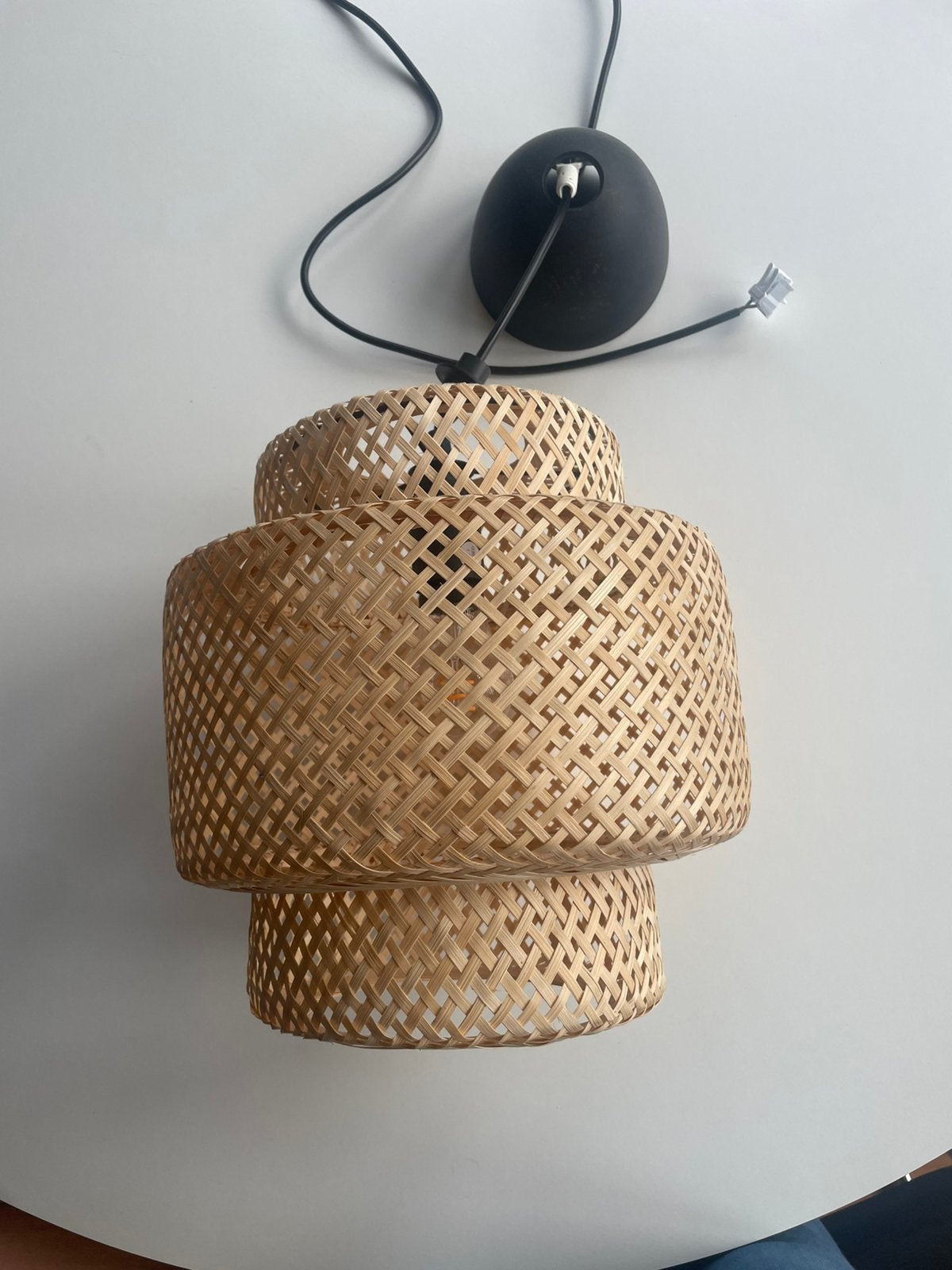 Ikea Sinnerlig 27 cm Bamboe Hanglamp incl. lamp!, Ophalen, Zo goed als nieuw