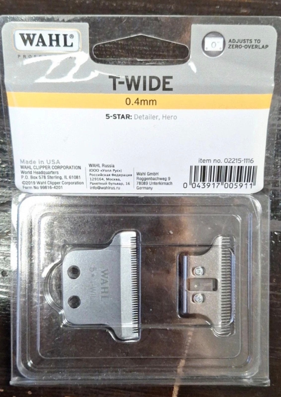 Wahl T-Wide Blade 0.4mm voor Detailer/Hero Trimmer, Ophalen of Verzenden, Nieuw, Scheren en Epileren