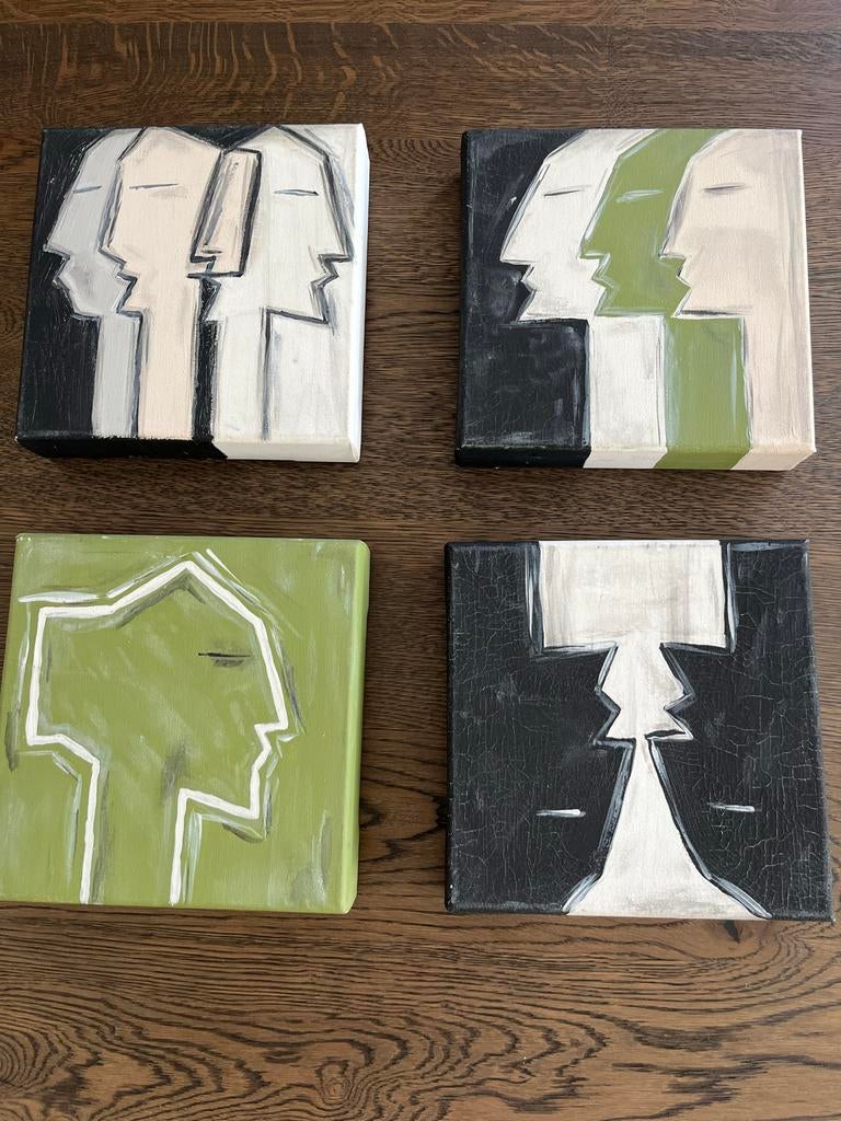 Schilderijtjes van Goossens meubelen 20x20x4, Antiek en Kunst, Ophalen