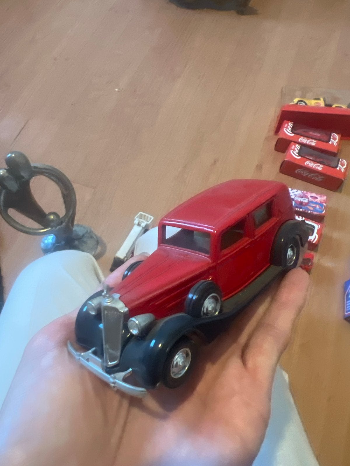 Packard 1937 Modelauto Rood/Zwart - Schaalmodel, Ophalen of Verzenden, Gebruikt, Auto, Overige merken