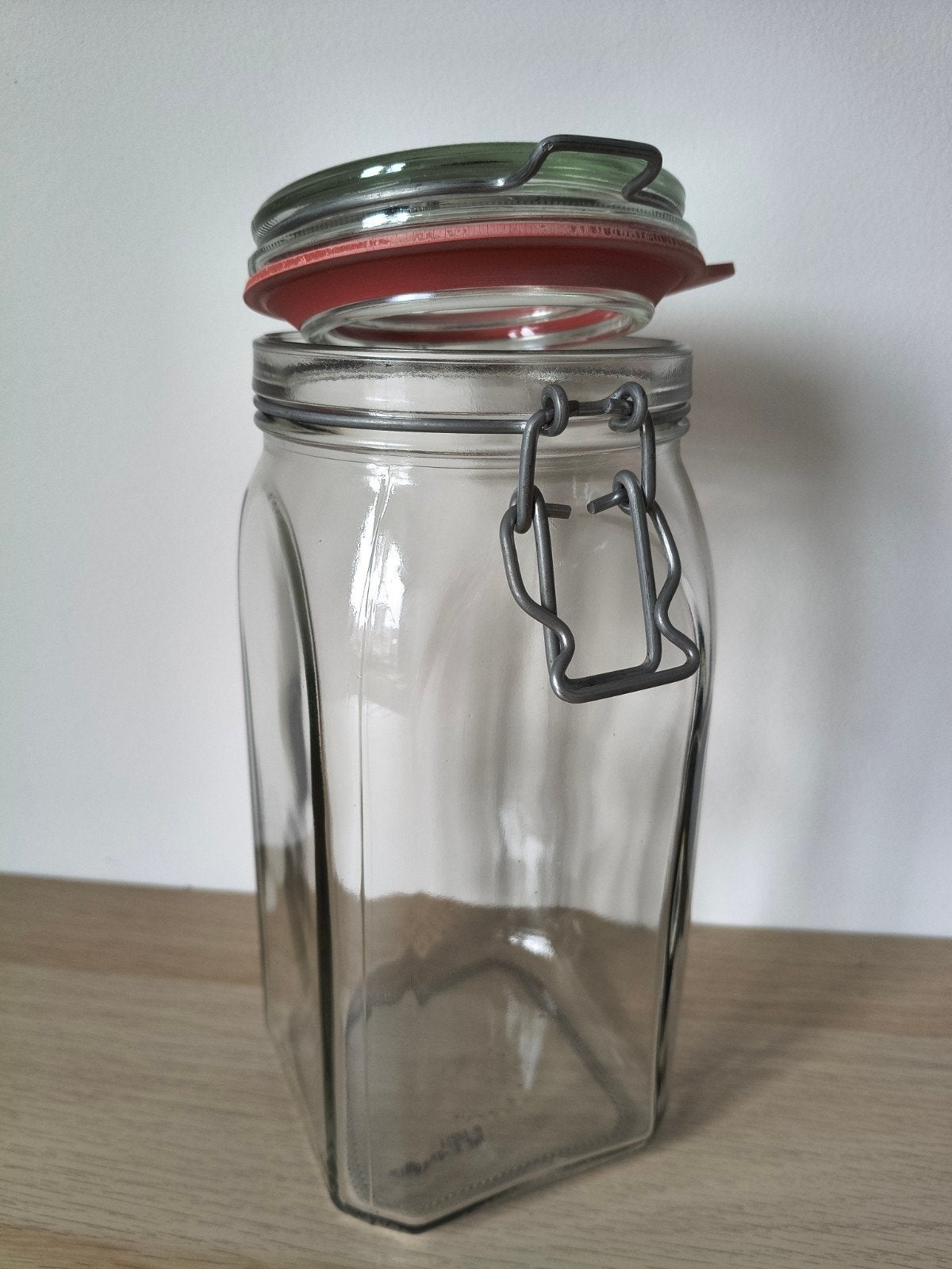 Glazen voorraadpot met beugelsluiting 1,5L, Ophalen, Voorraadpot, Overige merken, Glas