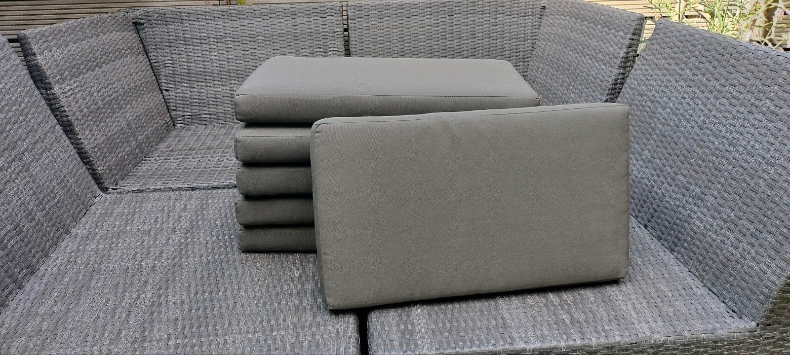 kussens grijs/antraciet - 6 rugleuningen, 6 zitku, Ophalen, Gebruikt