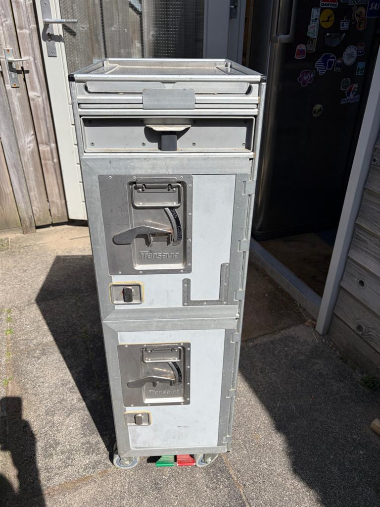 Vintage Transavia vliegtuig trolley half-size met 2 deurtjes, Ophalen, Gebruikt, Overige typen