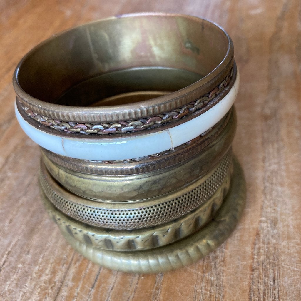 Vintage messing armbanden, Ophalen of Verzenden, Gebruikt, Goud, Overige materialen