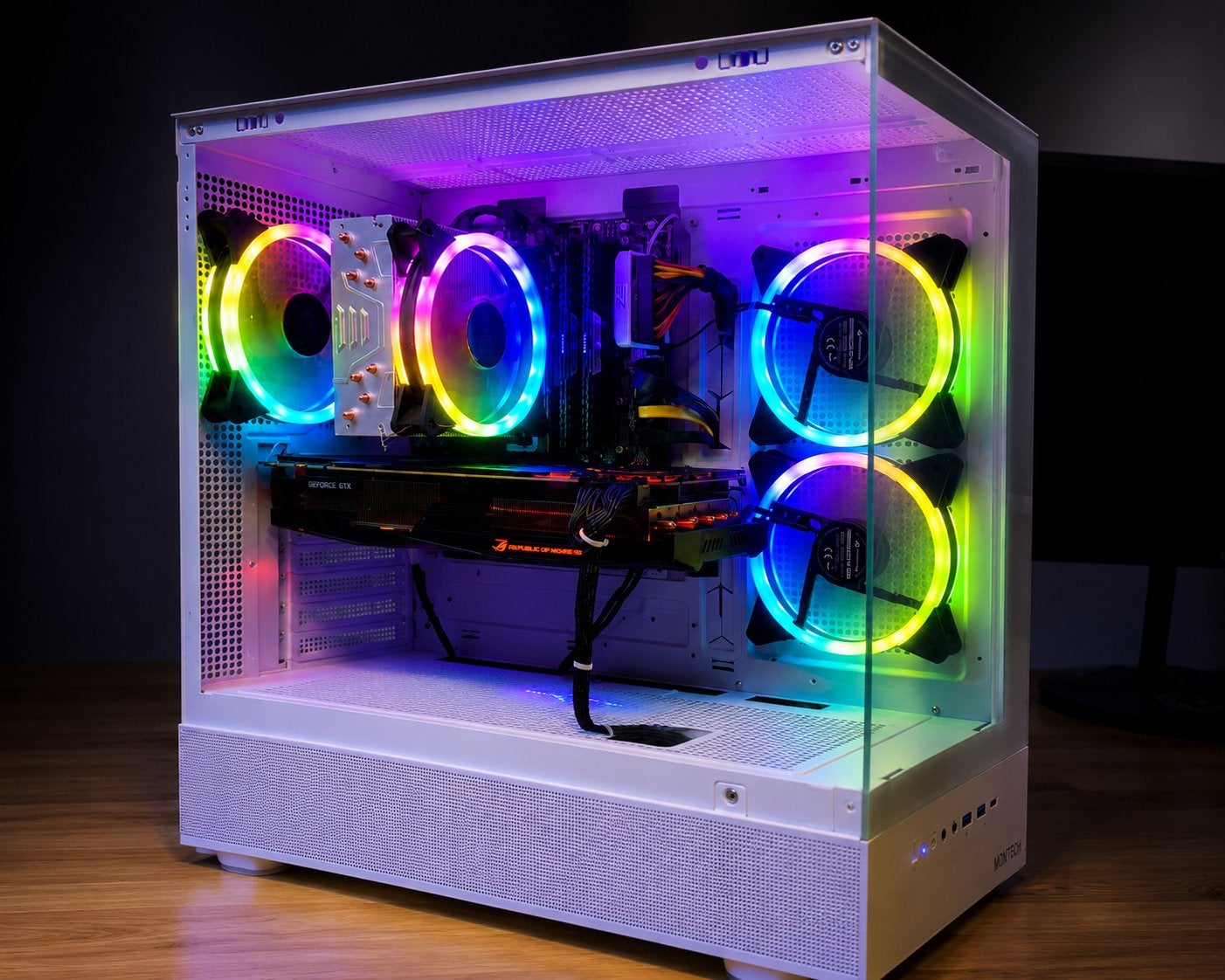 Gaming PC GTX 1080 Ti | i7-6700K | 16GB RAM | Witte RGB Case, Computers en Software, Desktop Pc's, Ophalen, I7 7700k, Gaming, Gaming PC, montech, intel, asus, Windows.