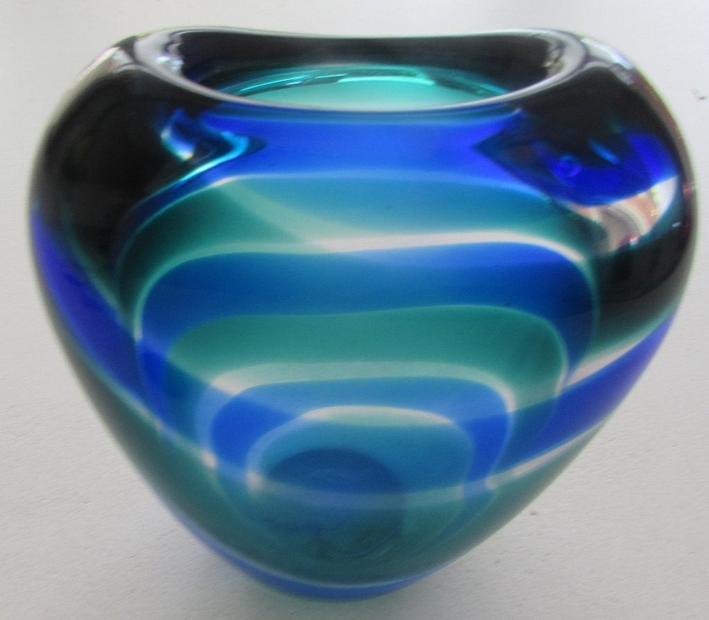 Floris Meydam - Serica vaas blauwe en groene spiraal (gesig), Ophalen of Verzenden