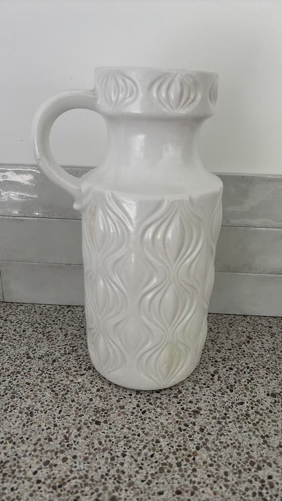 Retro Vaas FAT LAVA Scheurich 485-26 Ams Onion wit, Huis en Inrichting, Woonaccessoires | Vazen, Ophalen, Gebruikt, Wit, Aardewerk of Porselein