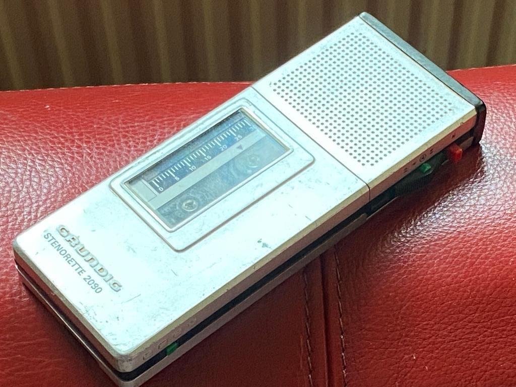 voicerecorder stenorette grundig 2080 +cass, werkt, Ophalen of Verzenden, Overige typen