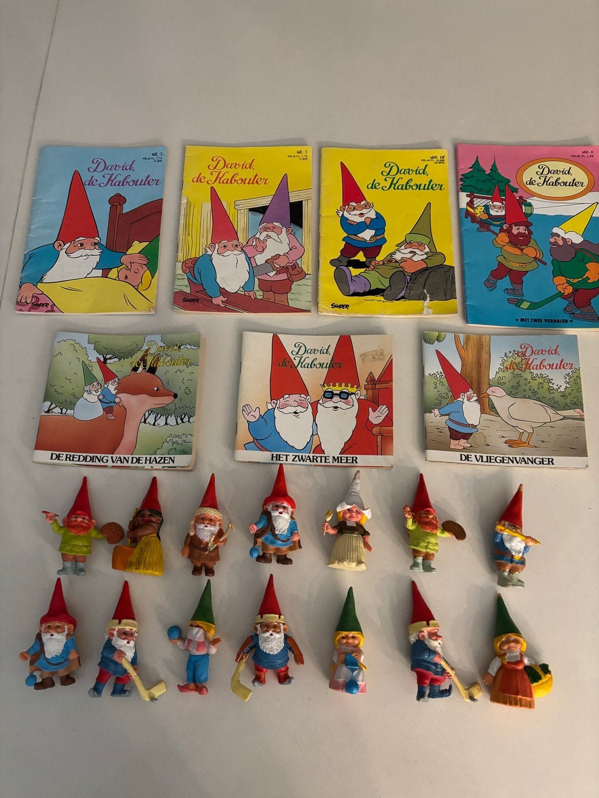 BRD David de Kabouter 7 boeken en 14 figuren!, Ophalen of Verzenden, Gebruikt