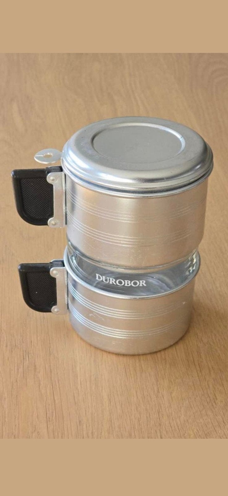 Vintage 80s België Dur-O-Bor glazen aluminium koffiezetapp., Ophalen of Verzenden