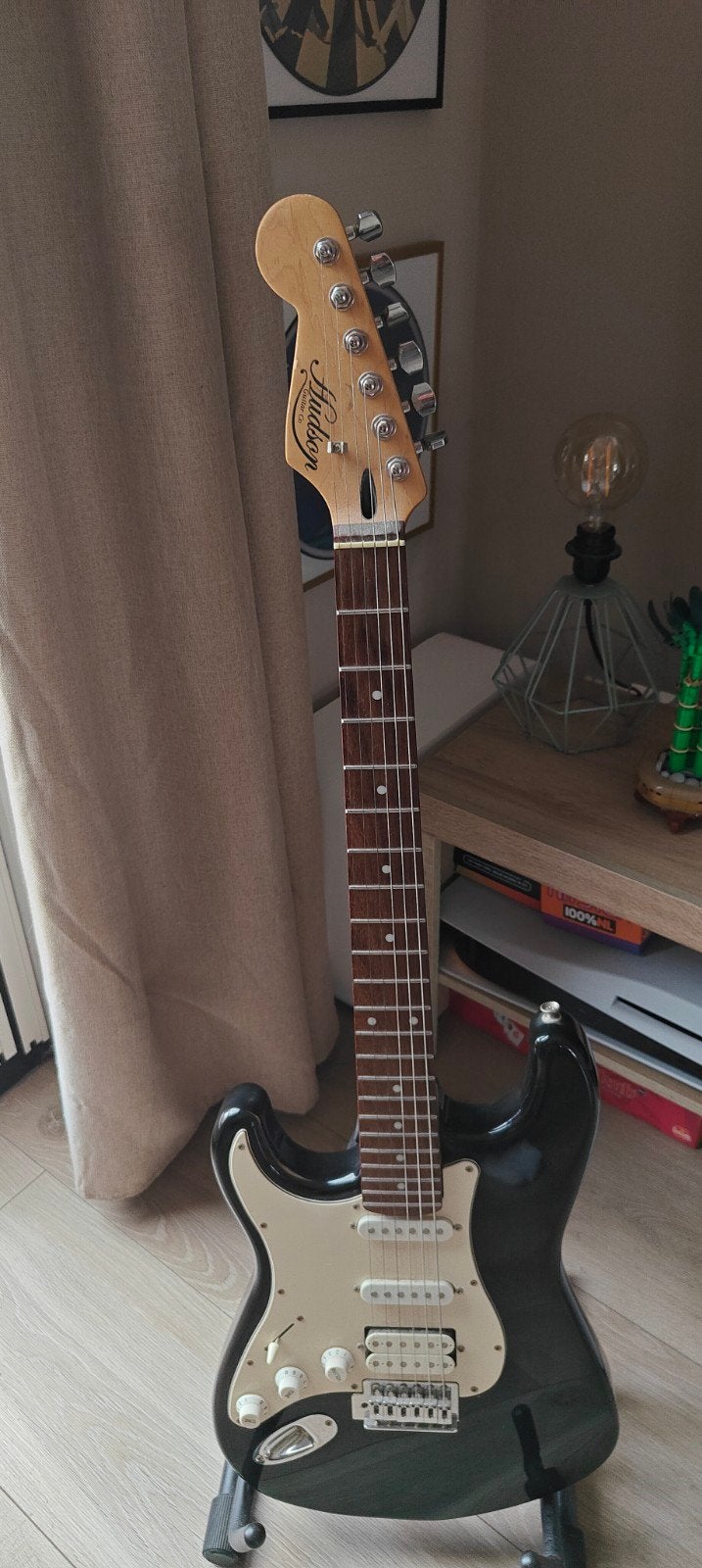 Hudson linkshandige elektrische gitaar - Zwart, Ophalen, Gebruikt, Solid body, Overige merken