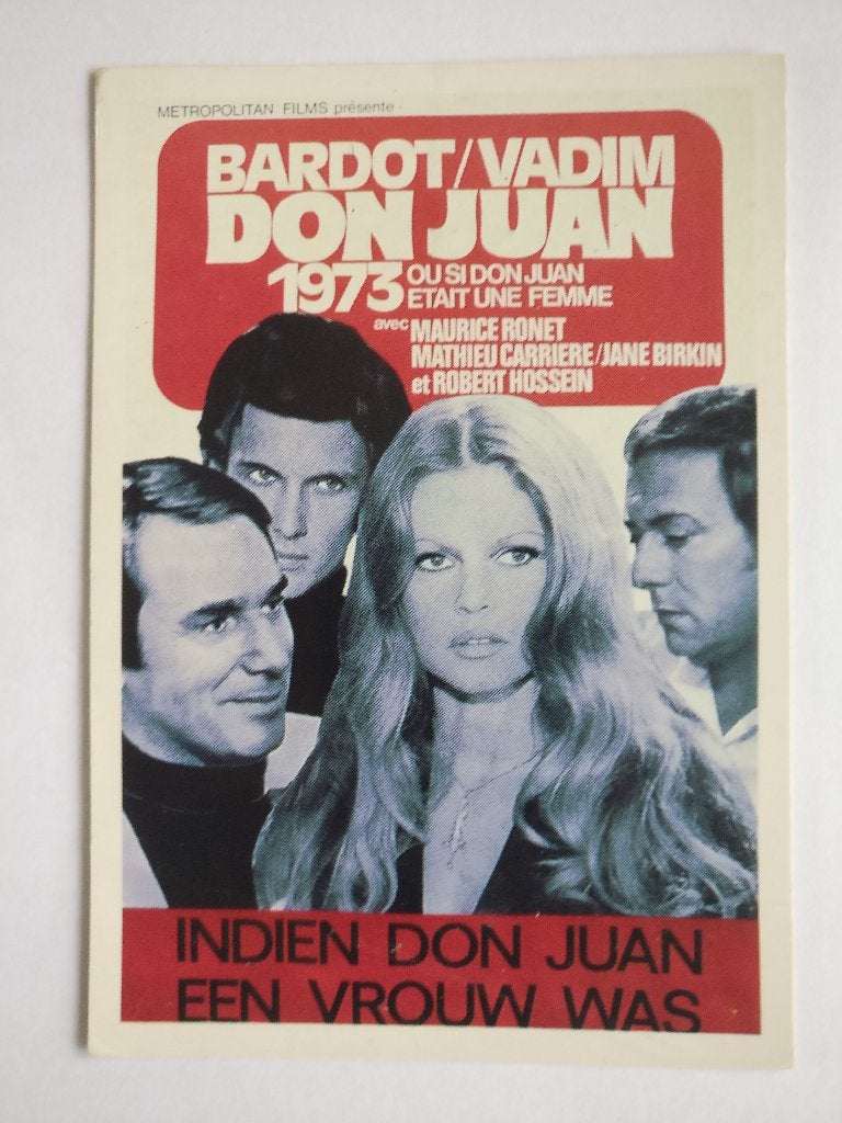 ansichtkaart BRIGITTE BARDOT B.B. BB VINTAGE 18 don juan, Verzenden, Voor 1920, Sterren en Beroemdheden