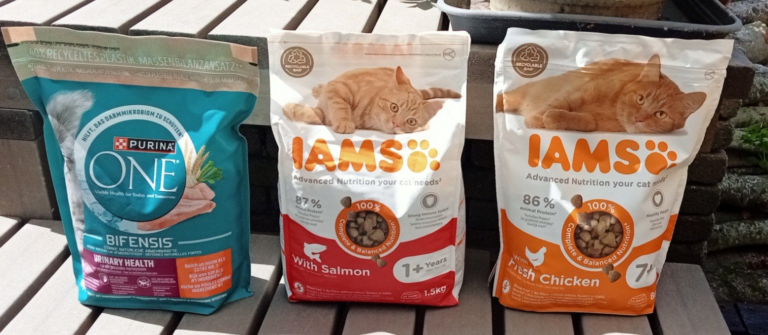 3 zakken brokjes voor de kat, Dieren en Toebehoren, Ophalen, Kat