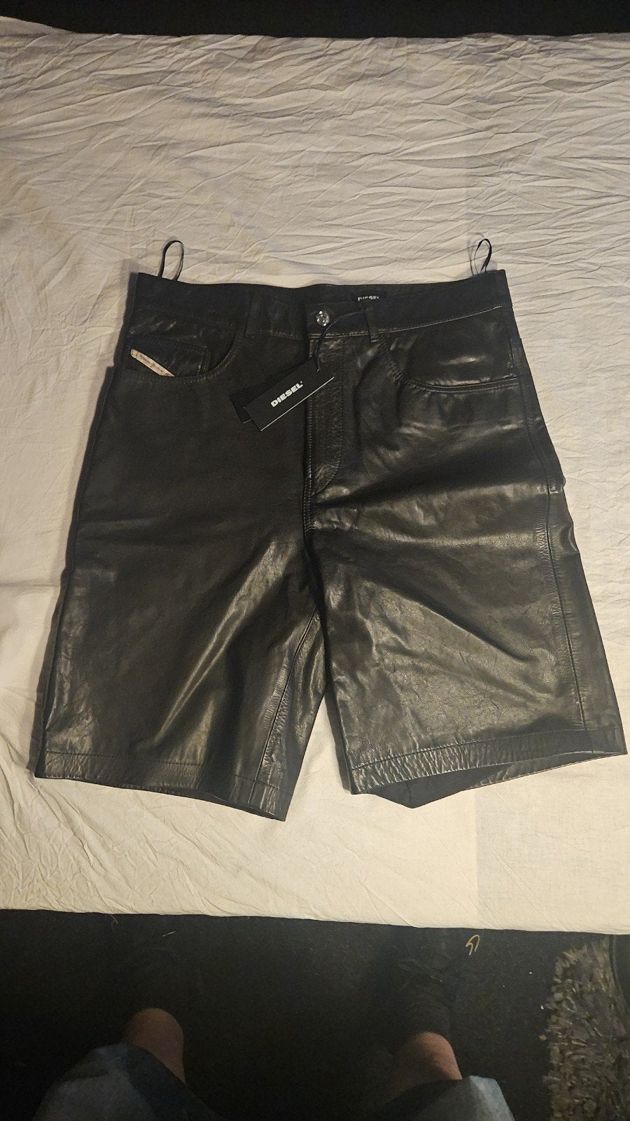 Diesel Leren Shorts Zwart Maat 30, Diesel, Zwart, Nieuw, Ophalen of Verzenden
