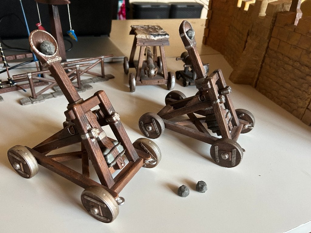 2x Schleich ridder katapult ridder kasteel, Ophalen of Verzenden, Zo goed als nieuw