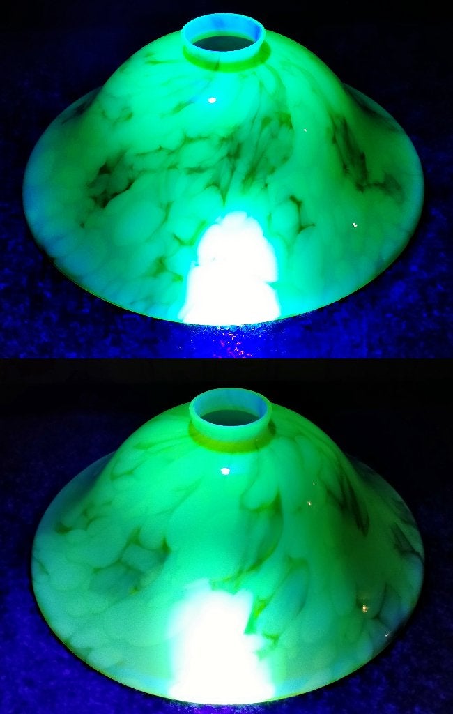 2x Anna Groen Uranium Glas - Glazen Lampenkap Lamp Hanglamp, Antiek en Kunst, Ophalen of Verzenden