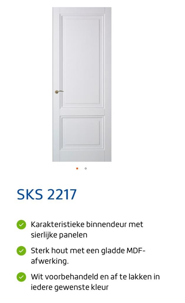 Skantrae stompe deur 880x2315 sks2217 te koop, Ophalen of Verzenden, Zo goed als nieuw, Binnendeur, 200 tot 215 cm