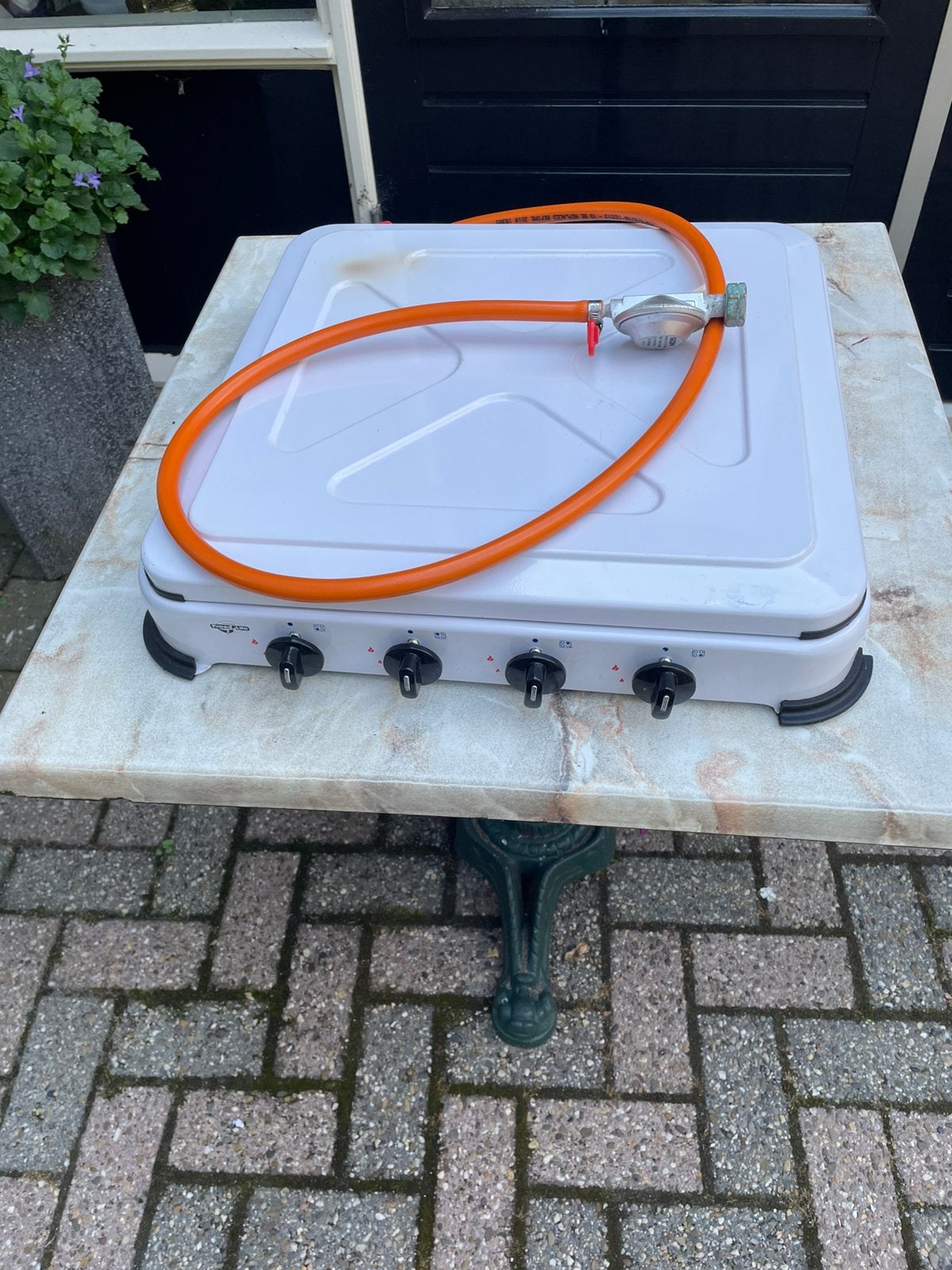 4 pits buto gasstel compleet, Ophalen, 4 kookzones, Zo goed als nieuw, Gas