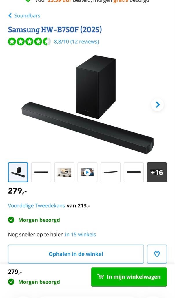SAMSUNG SOUNDBAR HW-B750F met subwoofer, Audio, Tv en Foto, Soundbars, Ophalen of Verzenden, Bluetooth, Nieuw