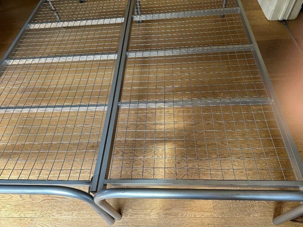 Dubbel bed/bed en onderschuifbed, Ophalen, Gebruikt, 90 cm, Tweepersoons