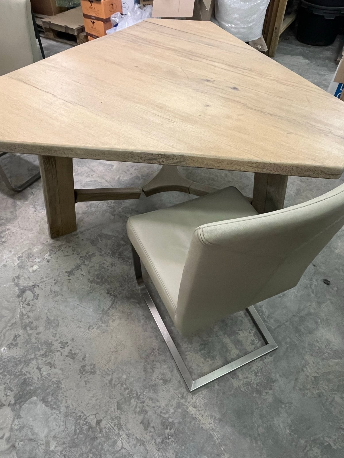 Licht eiken massieve tafel, 6-kantig, Gebruikt, 100 tot 150 cm, Eikenhout, Overige vormen