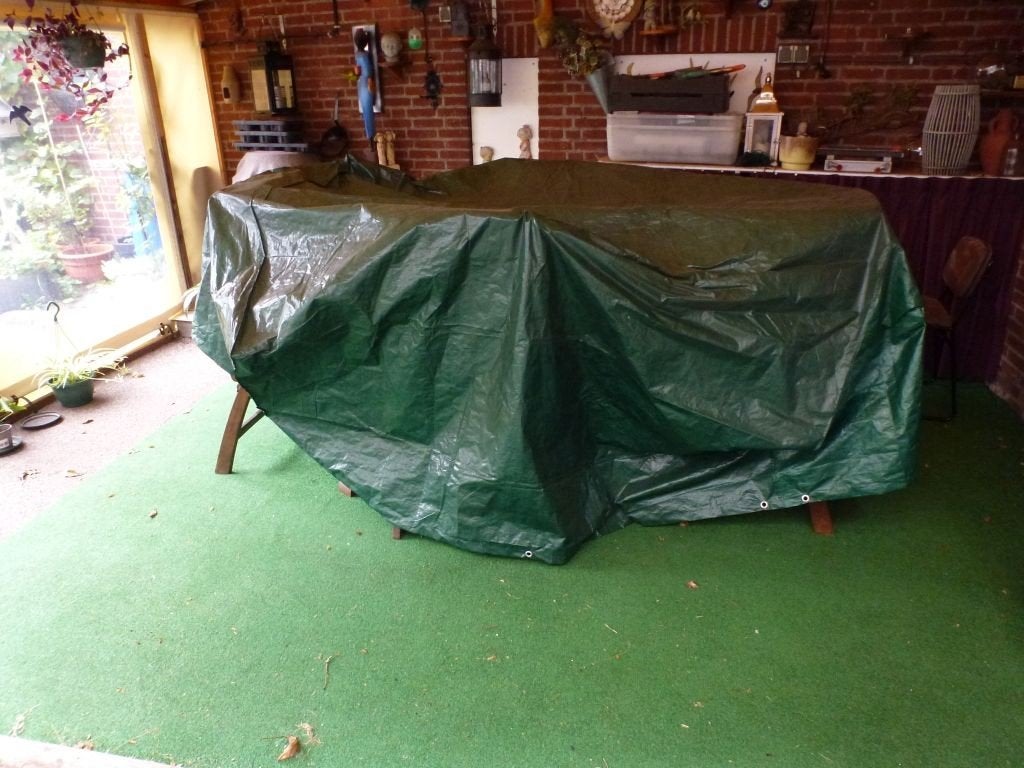 Houten Tuinset Alura, Tuin en Terras, Ophalen, 4 zitplaatsen, Gebruikt, Teakhout