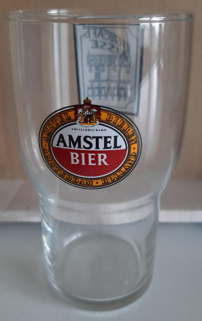 Amstel Bier dubbel druk glaasje, Ophalen of Verzenden, Zo goed als nieuw, Glas of Glazen, Amstel