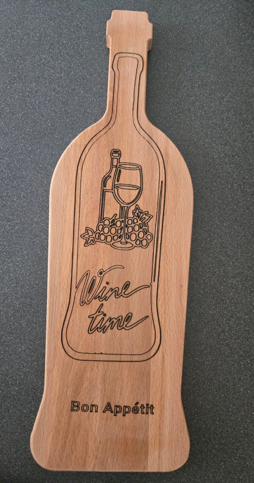 Borrelplank 'Wine Time' - Hand Made Studio Syl, Hout, Snij-/serveerplank, Nieuw, Ophalen of Verzenden