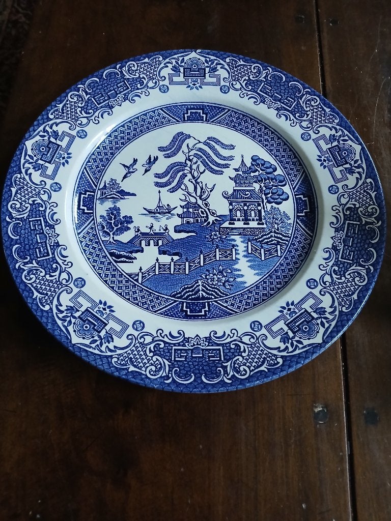Old Willow English Ironstone bord,25cm, Antiek en Kunst, Ophalen of Verzenden
