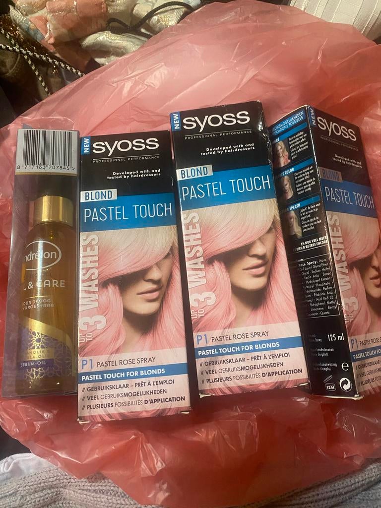 Syoss Blond Pastel Touch Rose Spray & Andrelon Serum-Oil, Ophalen, Nieuw, Haarverzorger of -hersteller