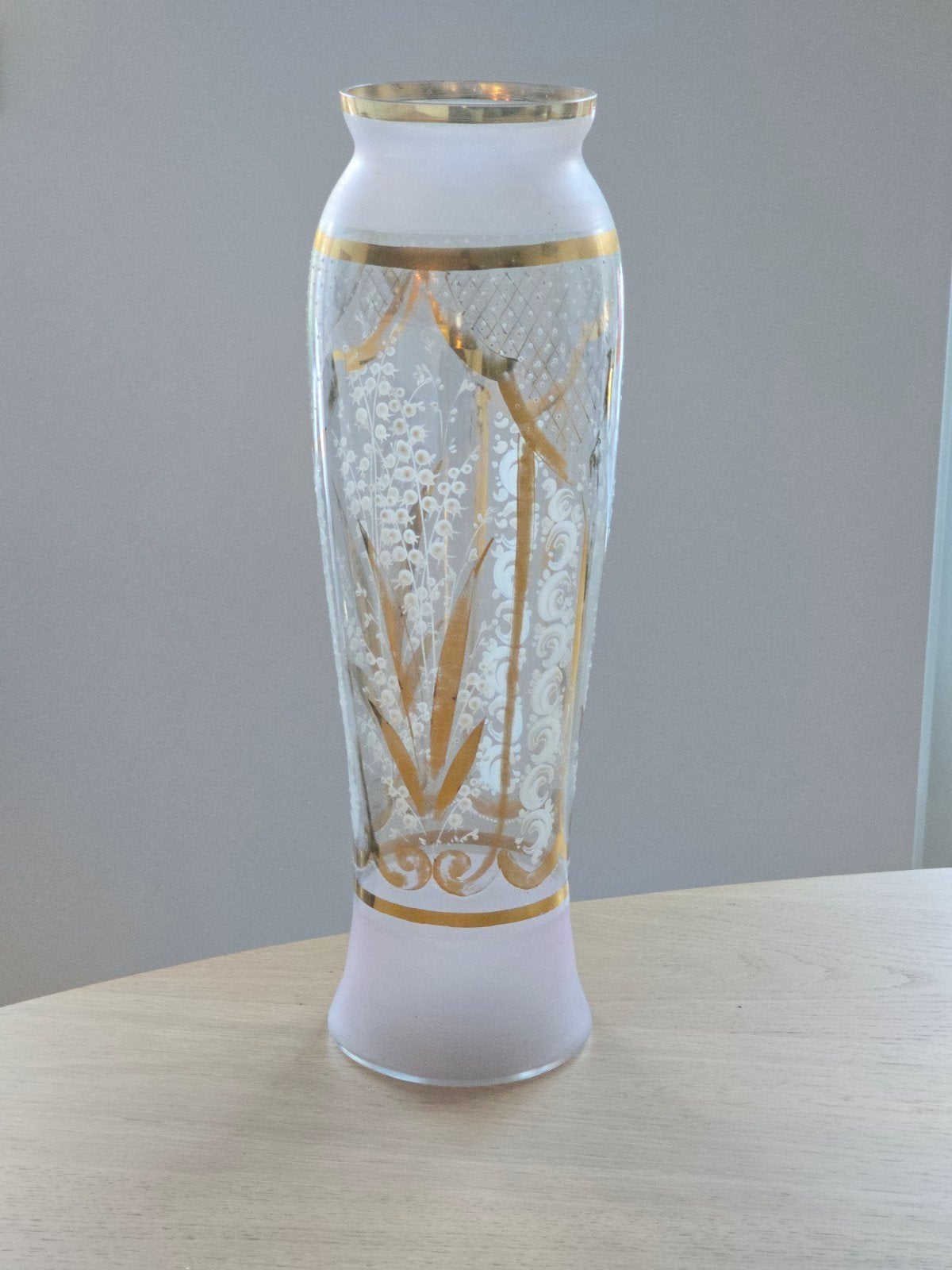 Antieke Art Nouveau glazen opaline vaas by Legras / Baccarat, Ophalen of Verzenden