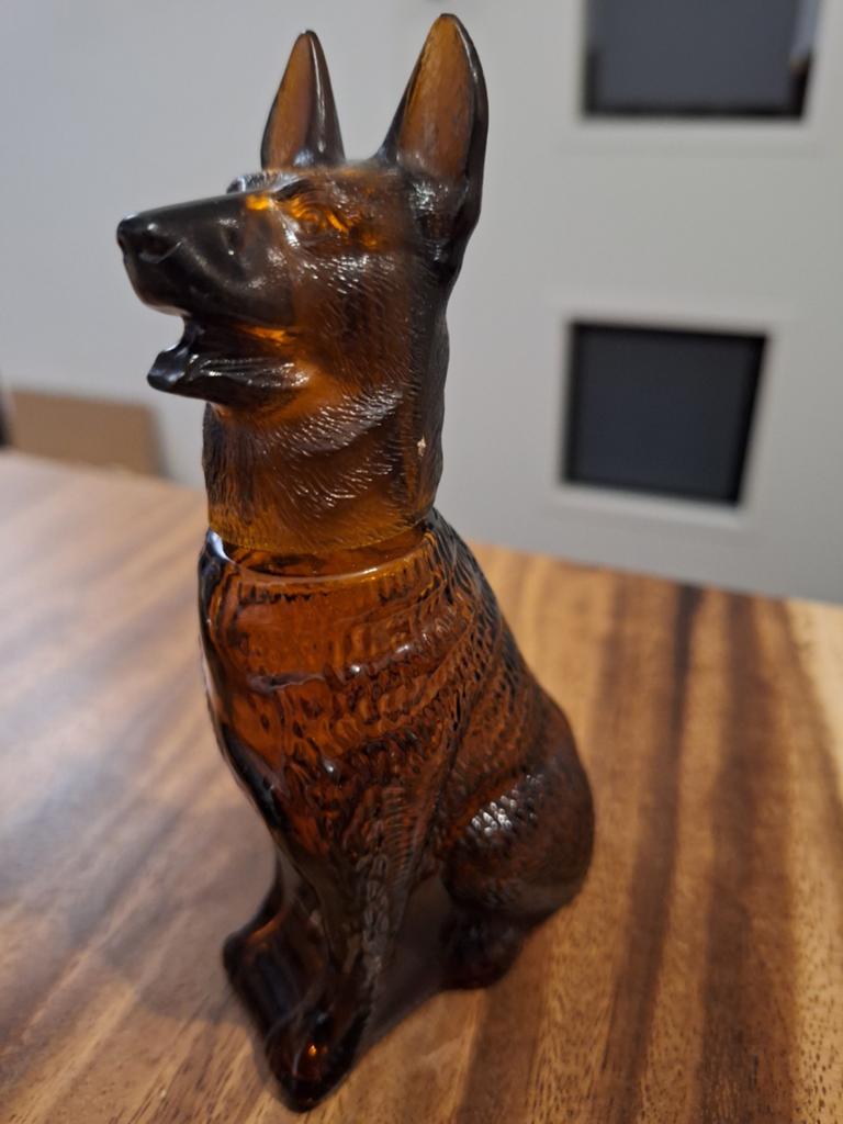 Vintage lege Avon parfumfles Duitse Herder hond, Ophalen of Verzenden, Gebruikt, Parfumfles