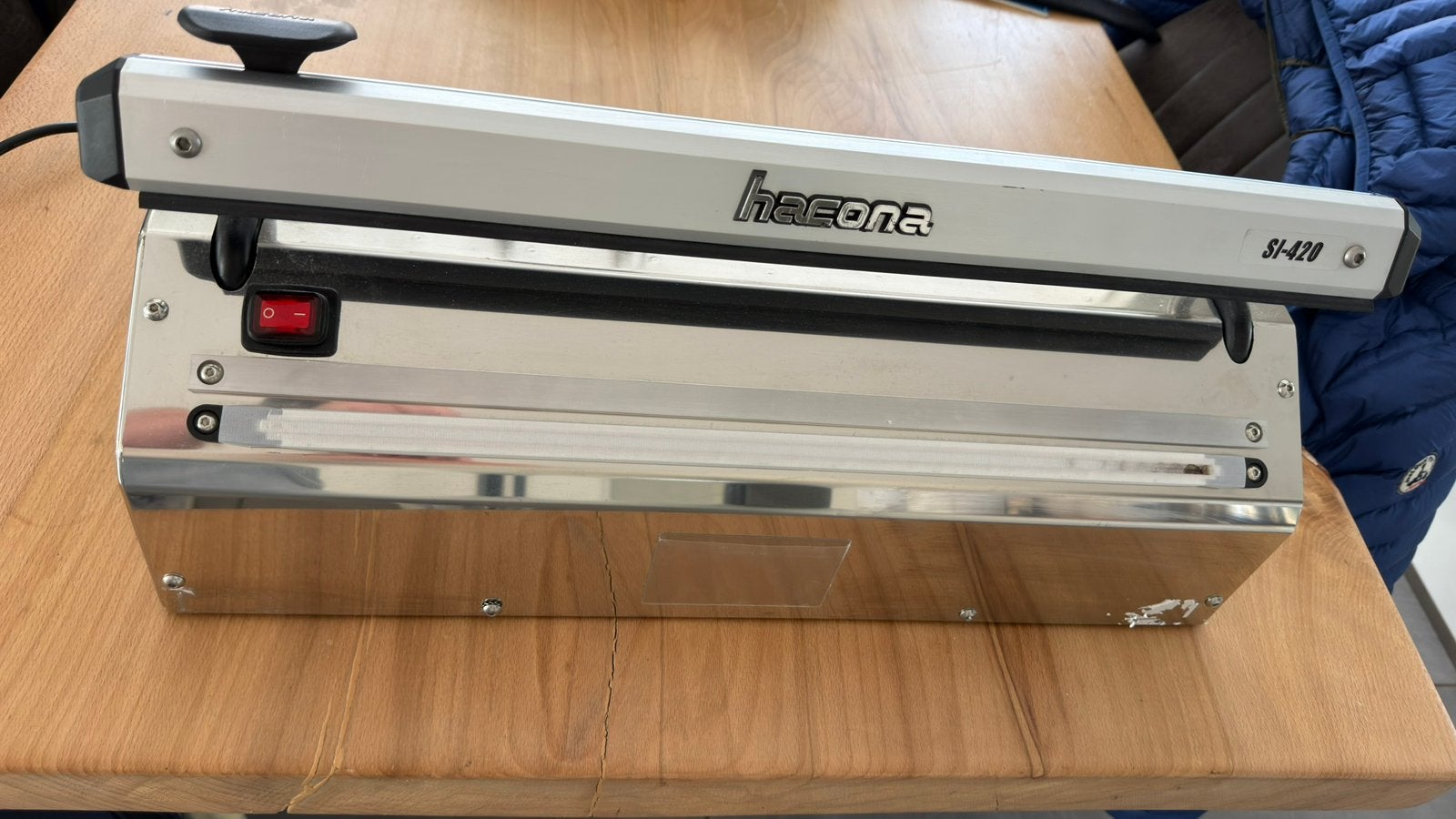 Hacona SL-420 magnetische sealmachine RVS, Ophalen of Verzenden, Zo goed als nieuw
