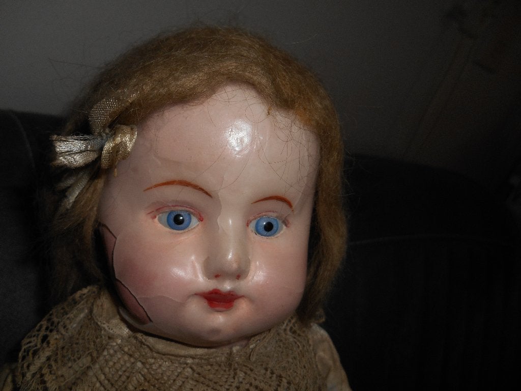 schattige antieke wassen pop 1890, Ophalen of Verzenden