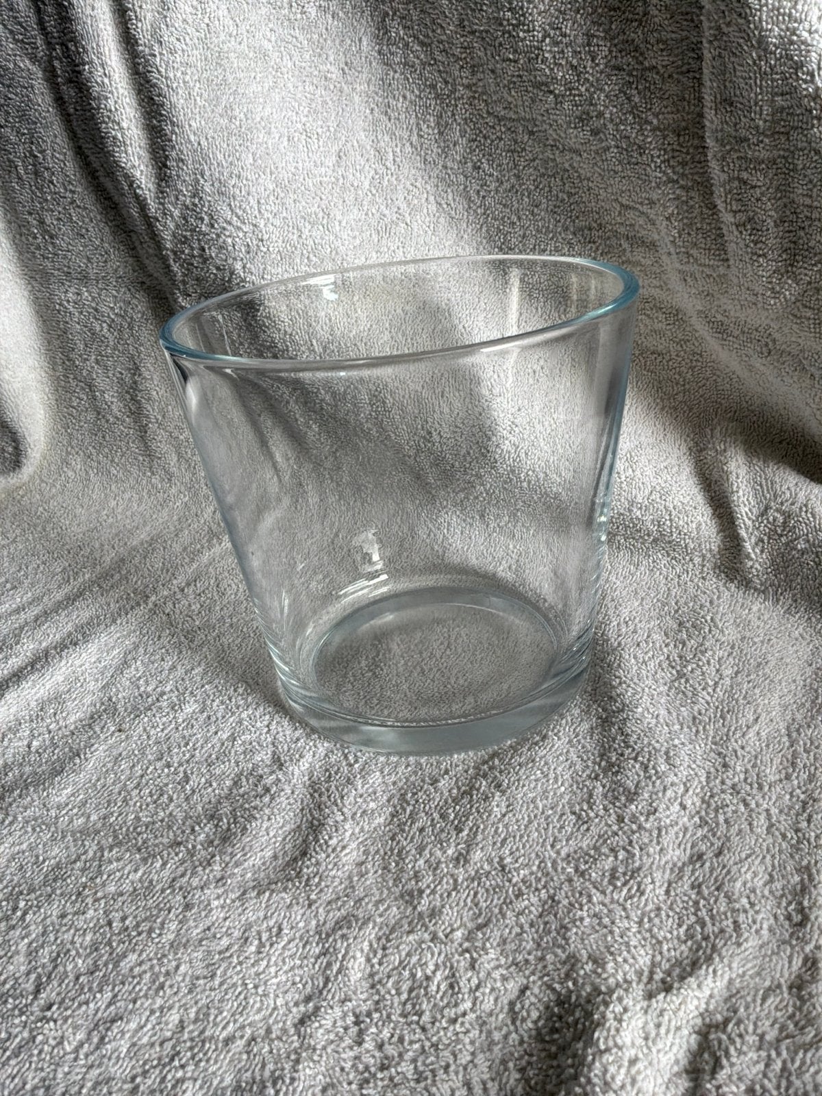 Glazen vaas of pot, 12,5 cm hoog, 13 cm doorsnede, Ophalen, Overige kleuren, Minder dan 50 cm, Glas