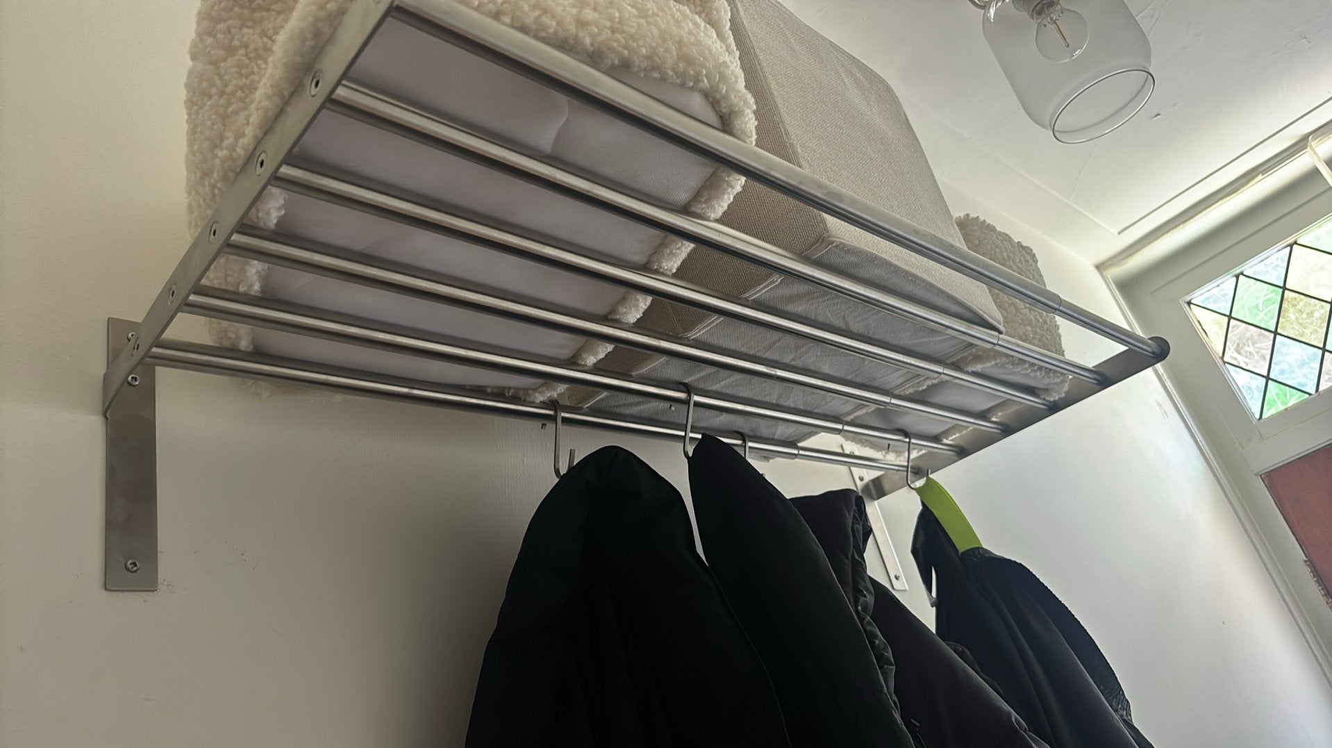 Ikea grundtal drying rack, wall, stainless steel, 67-120cm, Ophalen, Zo goed als nieuw