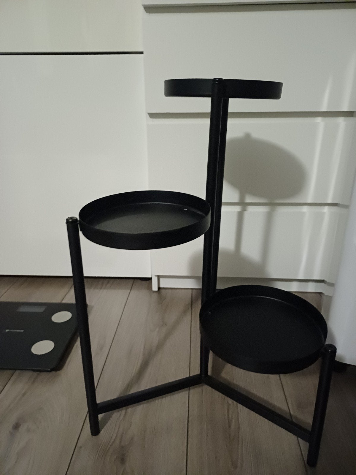 Zwarte metalen plantenstandaard met 3 niveaus, Zwart, Ophalen of Verzenden, Zo goed als nieuw, Metaal