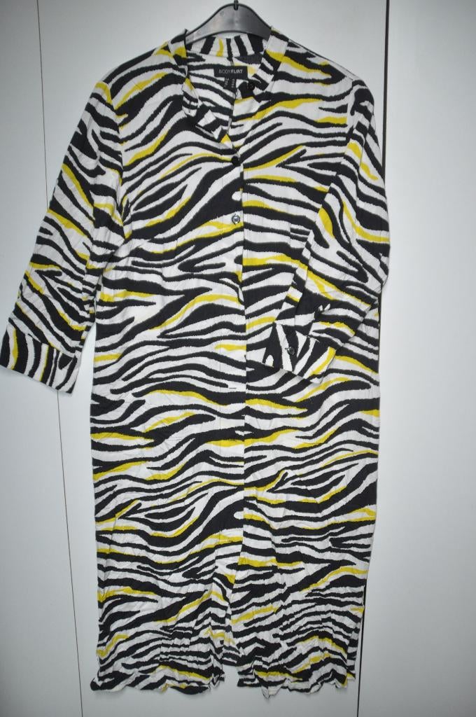 MZ15 Tuniek Jurk met Centuur maat 46 Zwart Geel wit, Overige kleuren, Maat 46/48 (XL) of groter, Ophalen of Verzenden, Zo goed als nieuw
