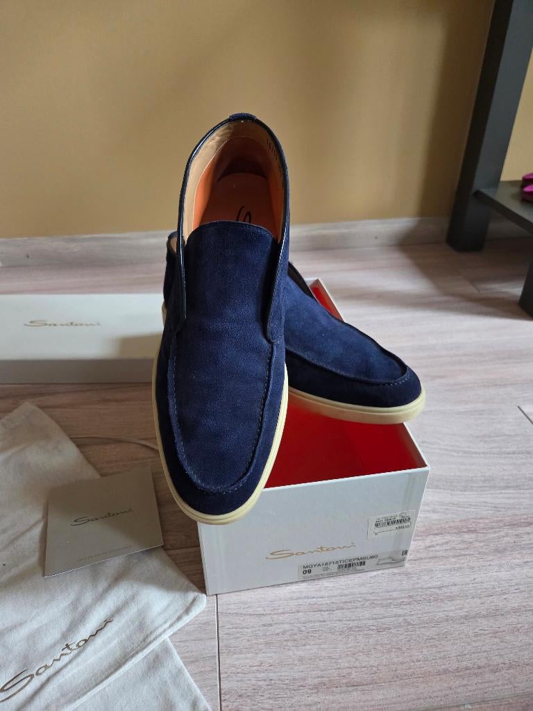 Santoni loafers, Loafers, Blauw, Ophalen of Verzenden, Zo goed als nieuw