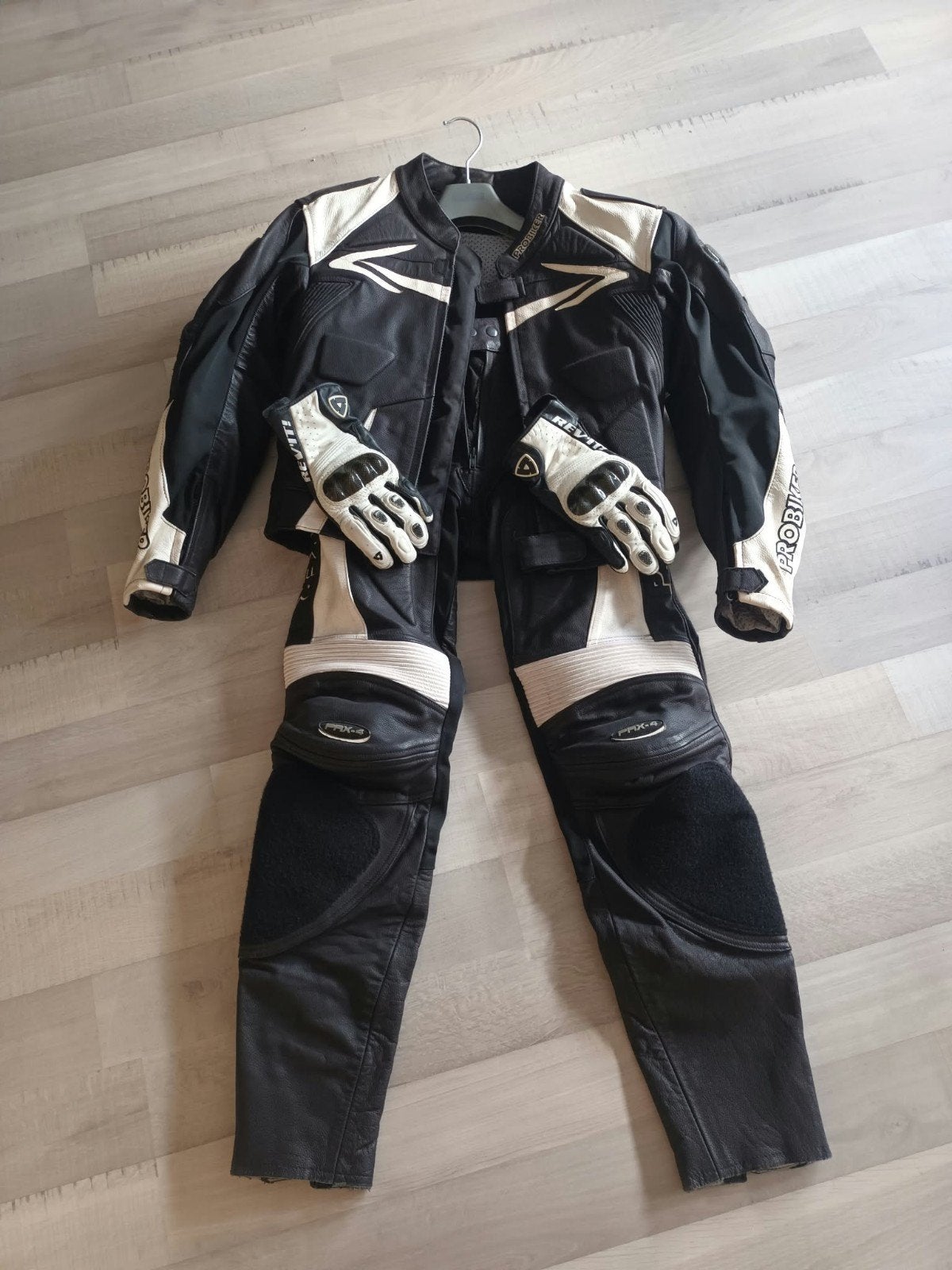Probiker lederen motorpak + REV'IT handschoenen, Ophalen, REV'IT! / Probiker, Tweedehands, Heren