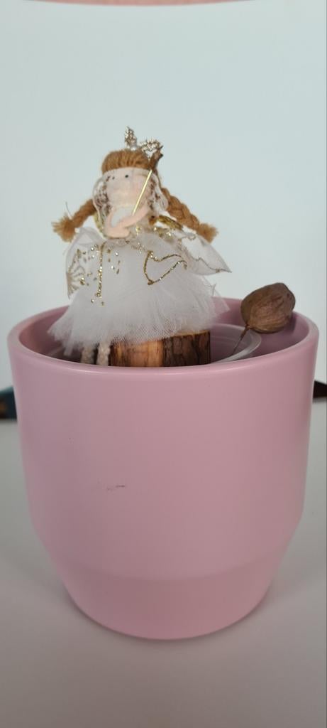 Mooie roze pot, 15 cm hoog en breed, Overige materialen, Gebruikt, Rond, Binnen