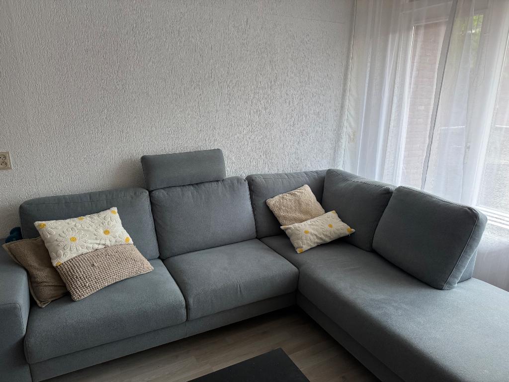 Hoekbank blauw 262 x 212, Ophalen, Gebruikt, Vierpersoons of meer, Hoekbank