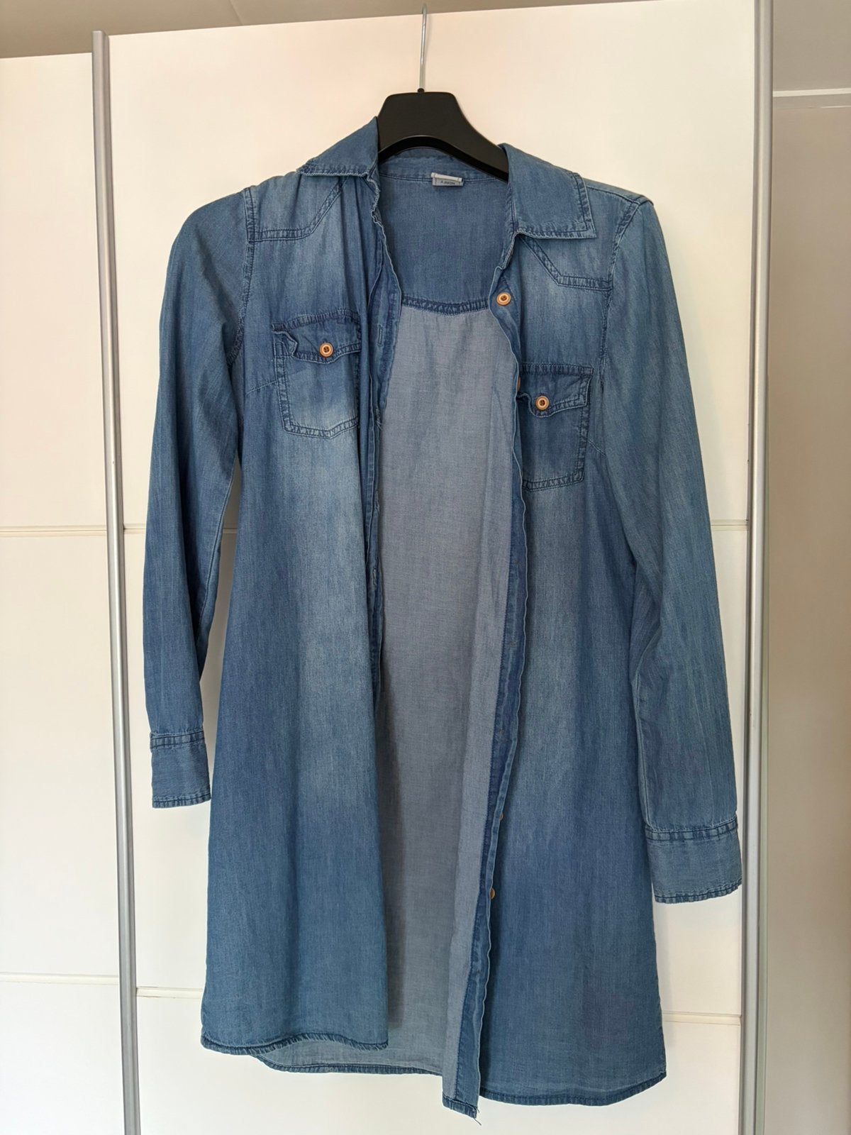 Spijkerblouse maat 36, Ophalen of Verzenden, Zo goed als nieuw, Maat 36 (S), Blauw