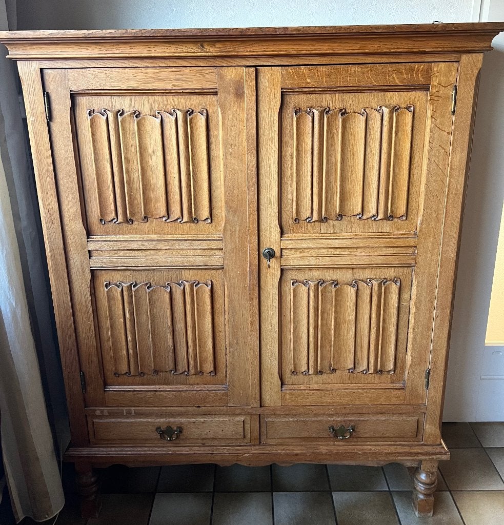 Uniek vintage kast / kastje eikenhout, Ophalen